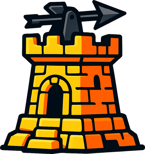 Defense tower.
In-Game asset.  2d.  High contrast.  No shadows