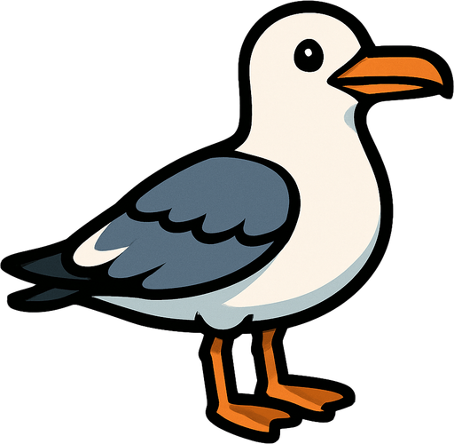 Martı.
In-Game asset.  2d.  High contrast.  No shadows