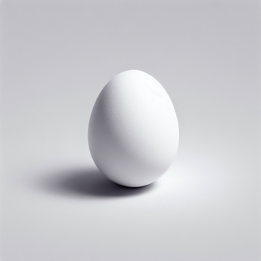 white egg.
Single Game Texture.  In-Game asset.  2d.  Blank background.  High contrast.  No shadows