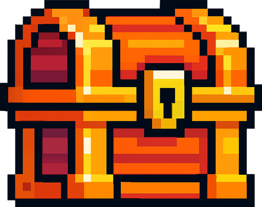 cofre de pixeles.
In-Game asset.  2d.  High contrast.  No shadows