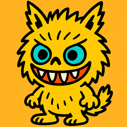 Yellow Labubu.
In-Game asset.  2d.  High contrast.  No shadows