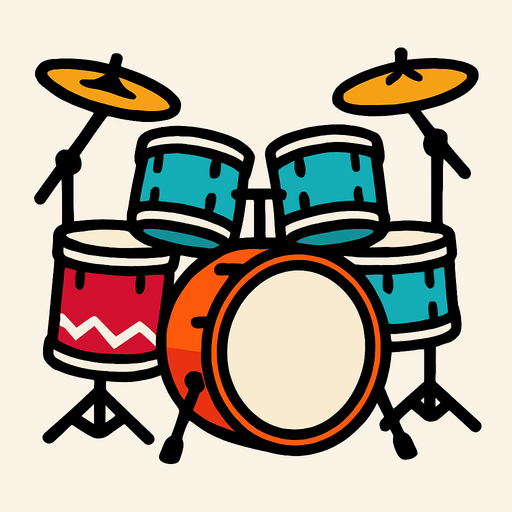 Drums.
In-Game asset.  2d.  High contrast.  No shadows