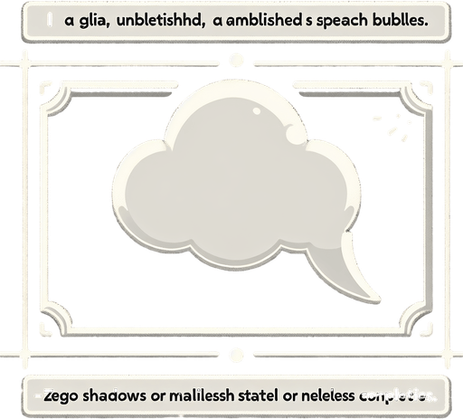 Design a panel for a hyper-casual 2D video game, styled as a clean, white speech bubble. The panel has softly rounded corners and a slight cloud-like shape, with a small, rounded tail pointing downward or to the side. The design is pure and minimal, with no shadows or unnecessary details, ensuring a crisp, modern look. The edges are outlined with a subtle, light-gray stroke to enhance contrast while maintaining a soft and approachable aesthetic. Perfect for displaying text or damage stats in a playful yet functional manner..
Single Game Texture. In-Game asset. 2d. Blank background. High contrast. No shadows.