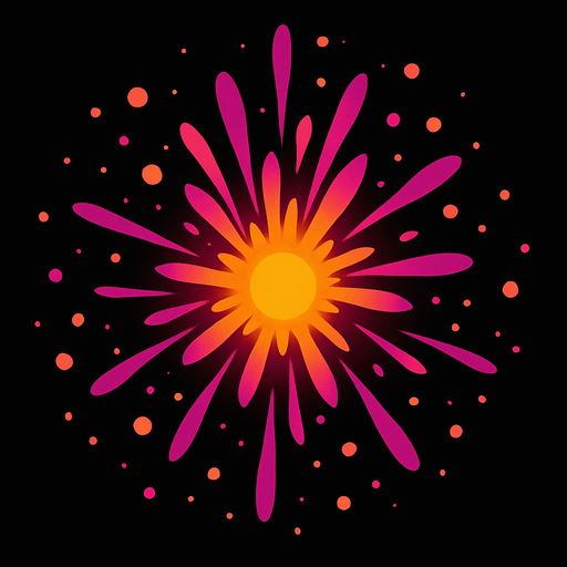 rare Bloom Burst Particle top view.
In-Game asset.  2d.  High contrast.  No shadows