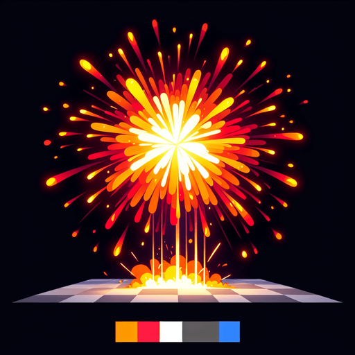 havai fişek patlaması.
Single Game Texture. In-Game asset. 2d. Blank background. High contrast. No shadows.
