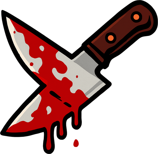 Cuchillo con sangre.
In-Game asset.  2d.  High contrast.  No shadows
