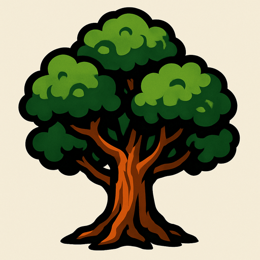 tree.
In-Game asset.  2d.  High contrast.  No shadows