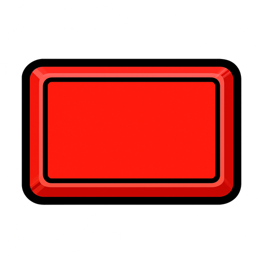 Red button rectangle.
In-Game asset.  2d.  High contrast.  No shadows
