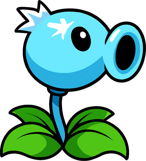 ıcepeasshooter plants vs zombies.
In-Game asset.  2d.  High contrast.  No shadows