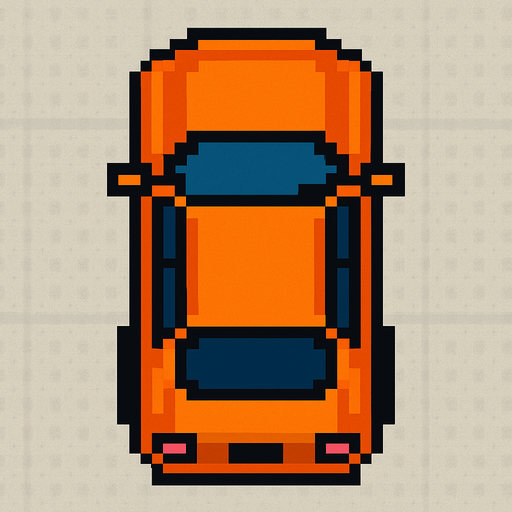 pixel art car top view
In-Game asset.  2d.  High contrast.  No shadows