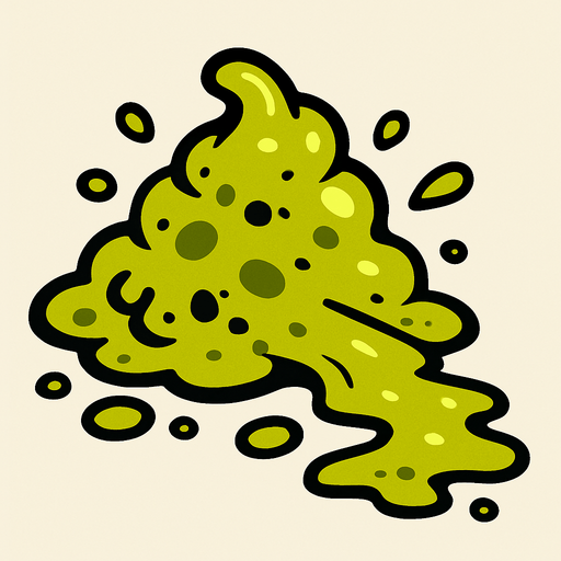 vomit.
In-Game asset.  2d.  High contrast.  No shadows