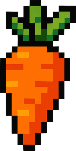 uan zanaoria de pixeles be
be.
In-Game asset.  2d.  High contrast.  No shadows
