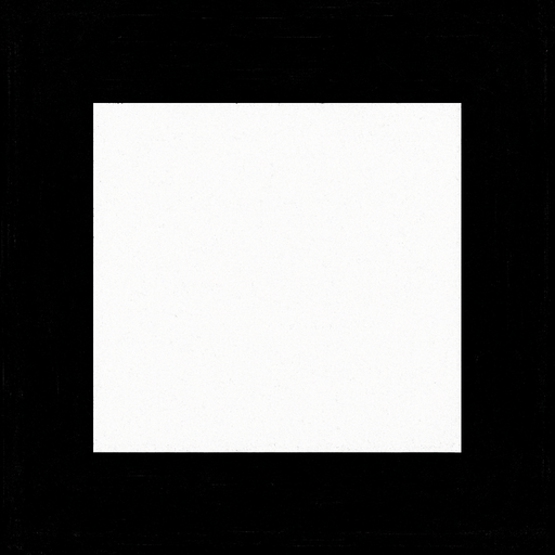 crea la imagen de un cuadrado blanco simple.
In-Game asset.  2d.  High contrast.  No shadows
