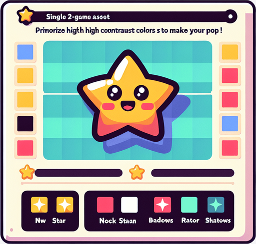 Star cartoon.
Single Game Texture.  In-Game asset.  2d.  Blank background.  High contrast.  No shadows