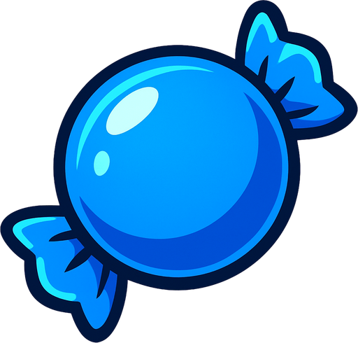 circle blue candy.
In-Game asset.  2d.  High contrast.  No shadows