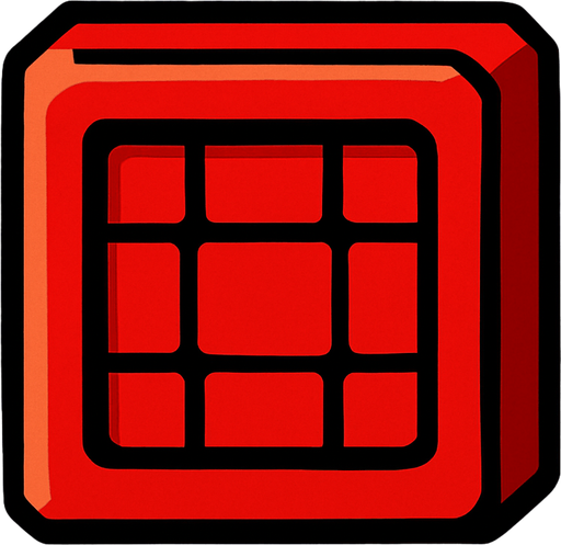Red block.
In-Game asset.  2d.  High contrast.  No shadows