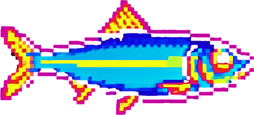 An anchovy. 80s arcade machine graphics. 
Swimming Side profile.
In-Game asset.  2d.  High contrast.  No shadows