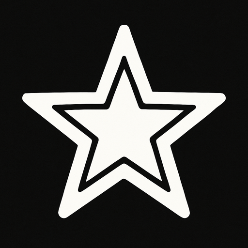 a white star.
In-Game asset.  2d.  High contrast.  No shadows