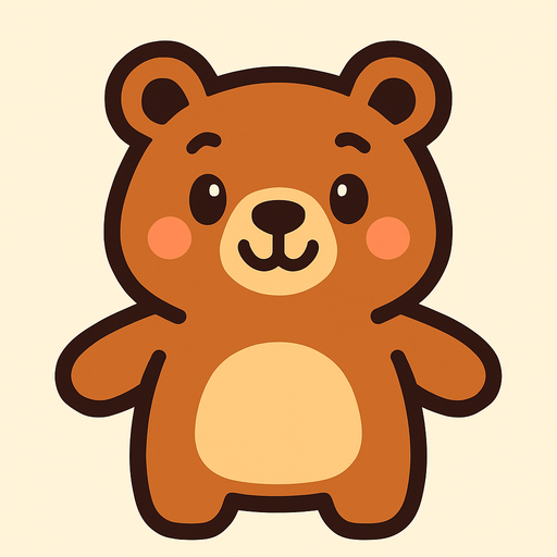 cute bear.
In-Game asset.  2d.  High contrast.  No shadows