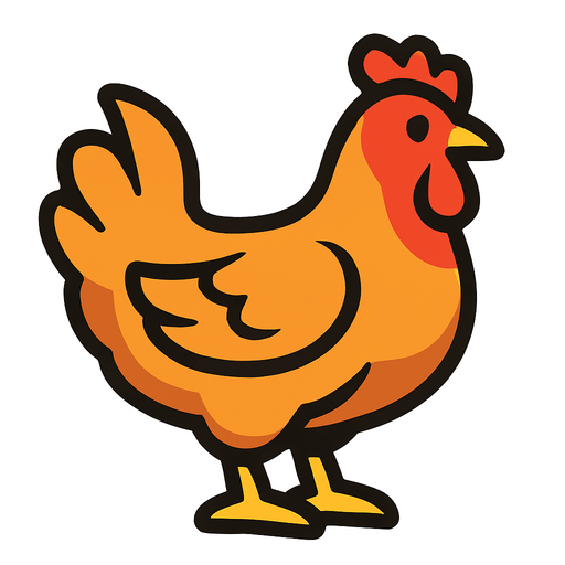 chicken.
In-Game asset.  2d.  High contrast.  No shadows