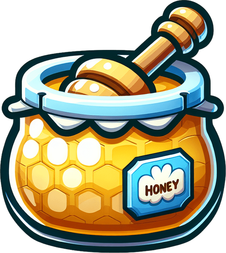 honey,cartoon,2d,blank background.
Single Game Texture.  In-Game asset.  2d.  Blank background.  High contrast.  No shadows