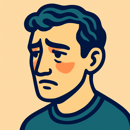 profile photo of a sensitive man.
In-Game asset.  2d.  High contrast.  No shadows