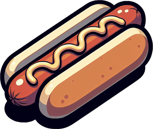 hotdog with no mustard no ketchup only bread and dog.
Single Game Texture. In-Game asset. 2d. Blank background. High contrast. No shadows.