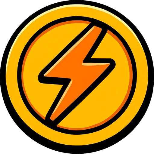 power coin.
In-Game asset.  2d.  High contrast.  No shadows. power coin