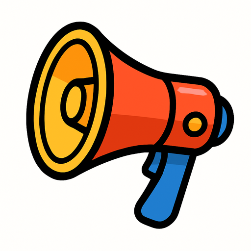 cartoon megaphone.
In-Game asset.  2d.  High contrast.  No shadows