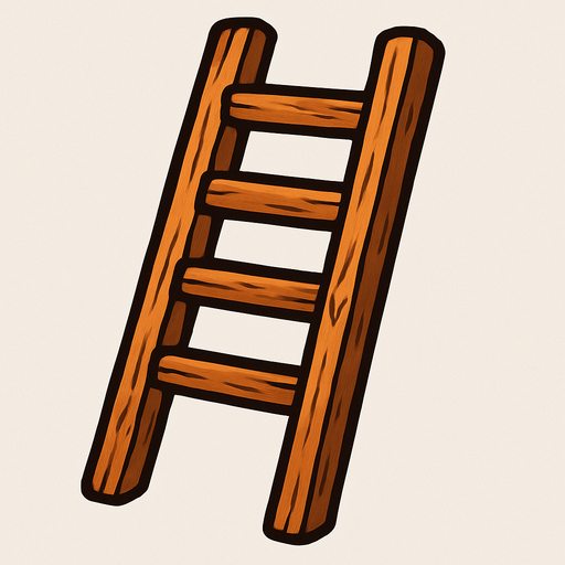 wood ladder.
In-Game asset.  2d.  High contrast.  No shadows
