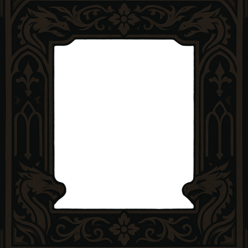 rectangular frame, medevil concept  without text and dark color platte.
In-Game asset.  2d.  High contrast.  No shadows