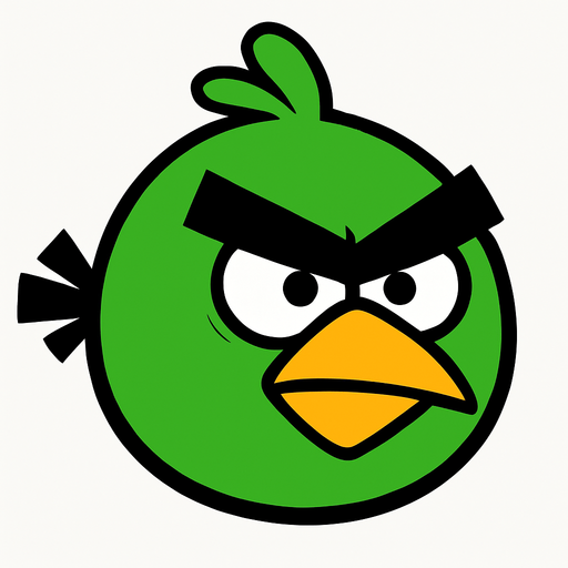 Yeşil angry birds olsun.
In-Game asset.  2d.  High contrast.  No shadows