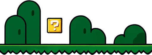 Mario background night.
In-Game asset.  2d.  High contrast.  No shadows