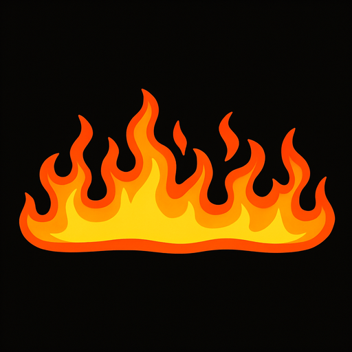 horizontal fire.
In-Game asset.  2d.  High contrast.  No shadows