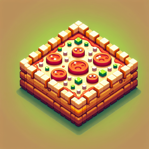 pizza mg.
Single Game Texture.  In-Game asset.  2d.  Blank background.  High contrast.  No shadows