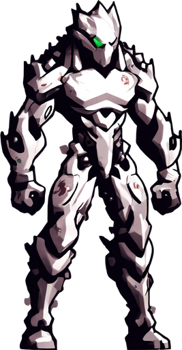 There is green liquid all over the character's body.
