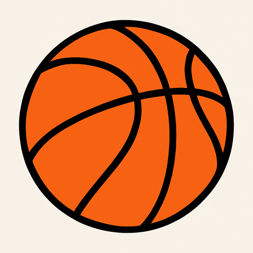 una pelota de basketball.
In-Game asset.  2d.  High contrast.  No shadows