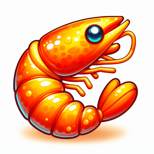 A tender morsel of delicious plankton. cartoon, shiny, no background. bright orange and yellow shrimp.
Single Game Texture. In-Game asset. 2d. Blank background. High contrast. No shadows.