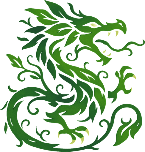 Dragon végétal et du vide.
In-Game asset.  2d.  High contrast.  No shadows