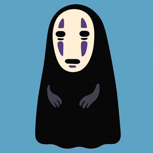 Shadow character from movie "spirited a way". HD colors..
In-Game asset.  2d.  High contrast.  No shadows