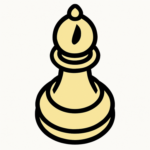 Chess bishop white view frome above.
In-Game asset.  2d.  High contrast.  No shadows
