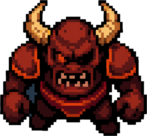 Un enemigo duro visto desde arriba, pixel cartoon..
In-Game asset.  2d.  High contrast.  No shadows