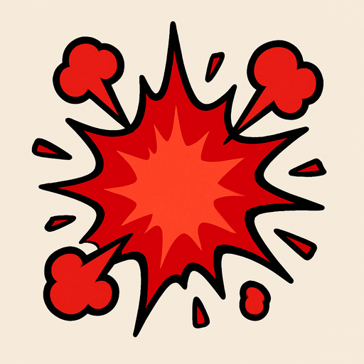 red explosion.
In-Game asset.  2d.  High contrast.  No shadows