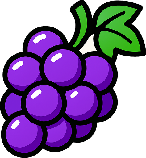 Grape.
In-Game asset.  2d.  High contrast.  No shadows