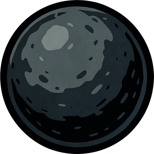 bala de cañon.
In-Game asset.  2d.  High contrast.  No shadows