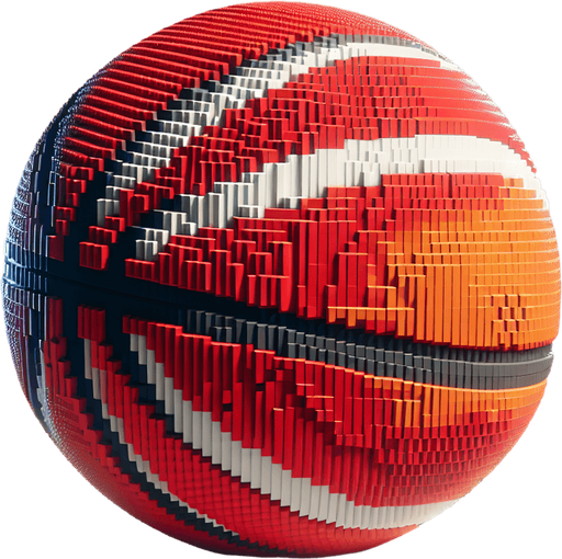 perfectly round basketball ball. pixelated. 8 bit..
Single Game Texture. In-Game asset. 2d. Blank background. High contrast. No shadows.