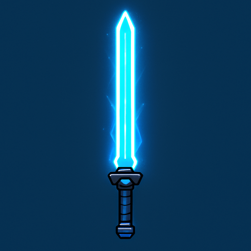 Blue light sword.
In-Game asset.  2d.  High contrast.  No shadows