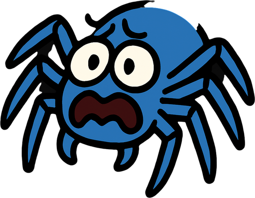 araña miedo.
In-Game asset.  2d.  High contrast.  No shadows