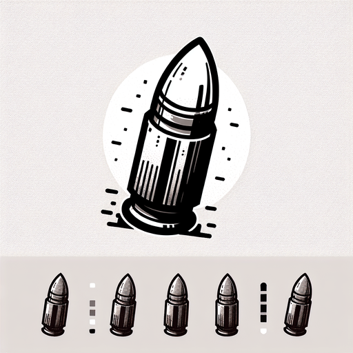 bullet 2d.
Single Game Texture. In-Game asset. 2d. Blank background. High contrast. No shadows.