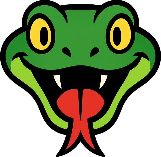 cartoon snake head.
In-Game asset.  2d.  High contrast.  No shadows